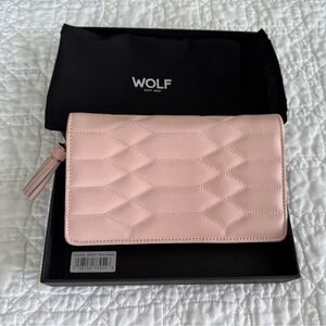 Wolf Leather Jewelry Case Rose Quartz BNIB